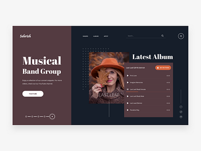 Sehrish band group banner colors design hero hero design home page landing page minimal design music music album musical pakistan slider template theme ui design ui designer web design website