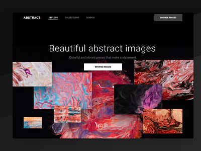 Abstract Landing Page abstract black branding dark flat grid image minimal photo red red and black responsive site theme tile ui unsplash vector web web design