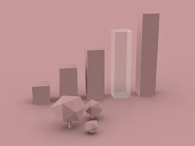 Millennial Ice 3d bar chart design illustration millenial normie pink trees