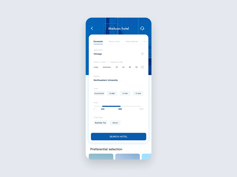 Hotel app design ui ux