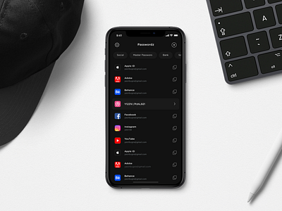 Password Manager app black mobile password password manager ui ux