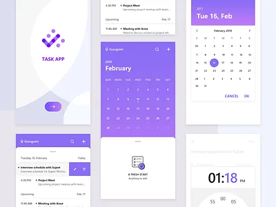 Task App app application calendar clock empty empty state lists mobile app null splash task task app taskapp time ui ui design