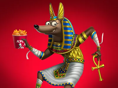 Anubis advertising anubis cartoon character chracter igoryozzi igorzubkov illustration kfc yozzi