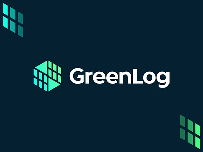 GreenLog Logo Design - Solar Panels / Energy / Hexagon / Data blockchain crypto bitcoin ethereum data saas design energy solar power geometric geometric logo gradient green hexagon cube icon information statistics logo logodesign logotype modern software symbol tech technology vibrant