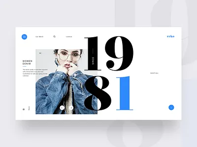Reko Denim UI concept e commerce fashion graphicdesign homepage interaction interface landing layout modern online store shop shopping trendy typography ui ux web designer webdesign website