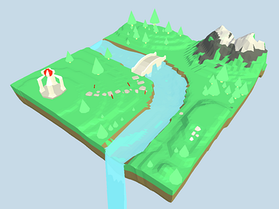 Low poly world 3d blender landscape low poly simple world