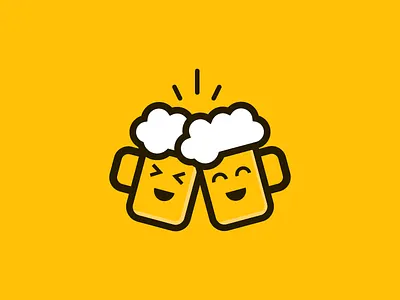 BeerCheers abstract beer logo mascot modern playful vector