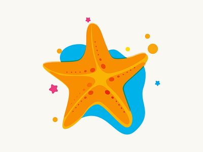 Starfish illustration bodrum branding city icon colored design flat icon illustration vector