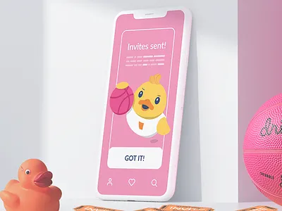 Invites from Dribbble meetup app basketball card character debut dribbble duck game illustration interface invitation invite ios iphone meetup mobile notification onboarding player ui