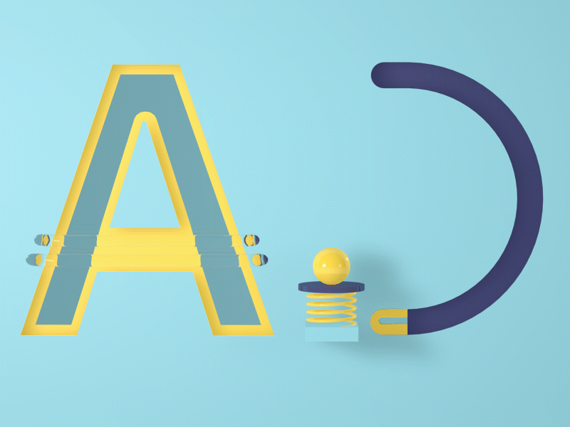 Initials animation branding c4d cinema 4d design gif gif animation icon illustration motion motiongraphics pastel typography web