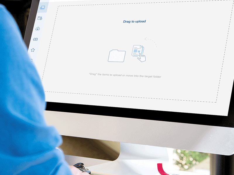 Drag to Upload animation design flat ui website