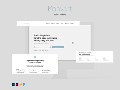 Konvert Landing Page Builder landing page landing page design ux ux design ux template web design website template wireframe wireframe kit wireframe template