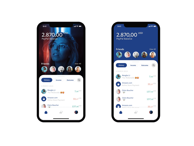 Paypal Redesign clean flat iphone minimal paypal redesign redesigned sketch ui