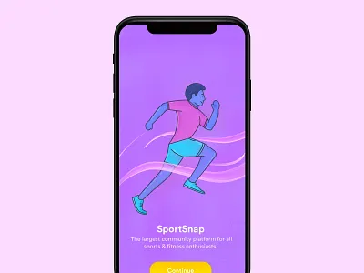 Sports app onboarding screen booking design fitness game illustration minimal procreate sports ui ux
