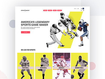 Sports Gaming Website Landing Page baseball football landing page sports sports gaming website design