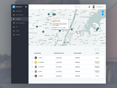 Driver Fleet Management ERP Software Webapp Map View driver app driver tracking erp fleet management insurance map tracking webapp