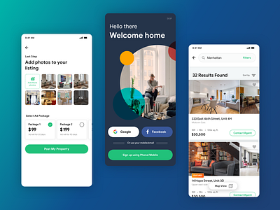 Real Estate App UI app design find property flat app ios design real estate real estate app sell home