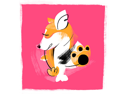 Corgi animal color digital digitalart dog illustration paw puppy