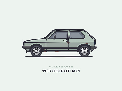 1983 Volkswagen Golf GTI MK1 1983 car golf gti gti gti mk1 illustration mk1 practice rotterdam rust side side car side illustration volkswagen golf vw wheels