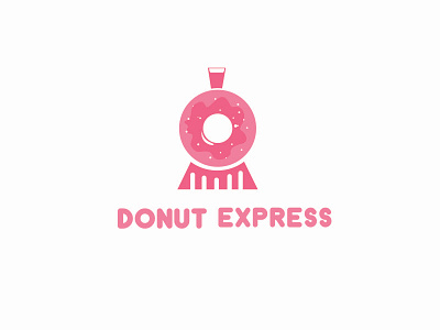 Donut Express donuts dunkin express flat design food and beverage graphic design logo pink