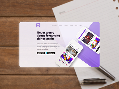 ToDoList landing page concept concept design flat landing page ui web