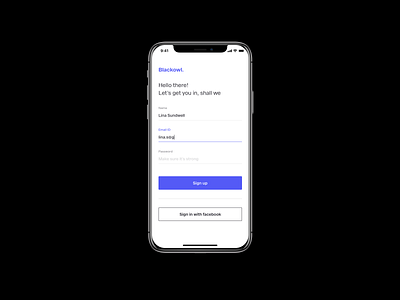 Sign-up page app application black concept dailyui ios mobile sign up ui ui design