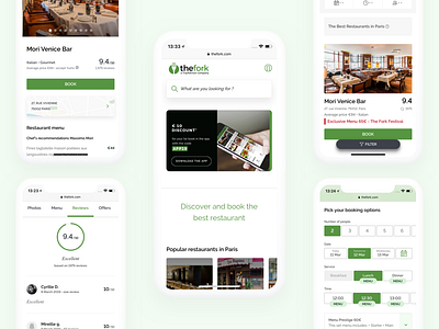 TheFork - New Mobile Website booking discovery food mobile rebranding restaurant ui web