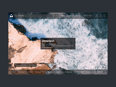 Unsplash concept minimal parallax ui unsplash ux