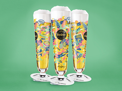 Warsteiner Art Collection bear beer branding brewery city collages design energetic germany glass illustration infographic label design lettering logo new york paris passion statue of liberty storytelling