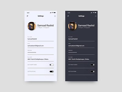 DailyUI #007: Profile Settings apps profile dailyui dailyui 006 design mobile mobile app mobile app design mobile app profile profile page profile settings profile settings ui ui