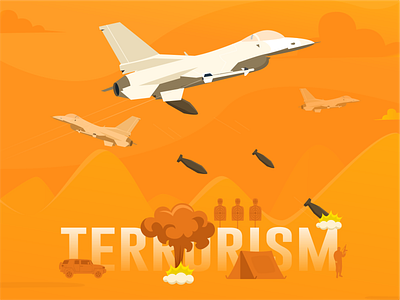 Surgical Strike 2.O - Full air force aircraft app art creative dribbble flat design illustration illustrator india pakistan peace surgical strike terrorism vector war