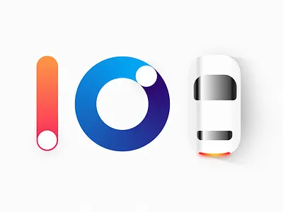 Inspired by Paul Rand's "Eye Bee M" auto automative branding clean connected car illustration logo smart car