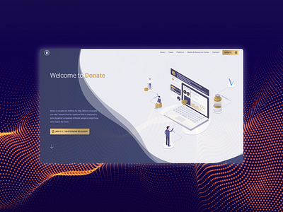 Fundraising donation platform landing page design flat front end illustration landing page ui web website