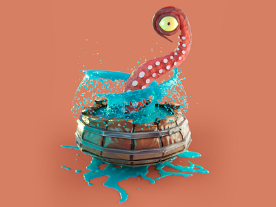 Levi The Water Monster 3d 3d animation 3d character blender3d