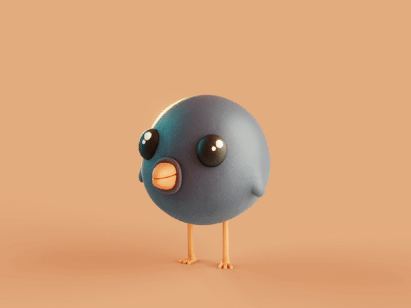 Claymation Bird 3d 3d animation 3d art 3d character animation blender3d character gif