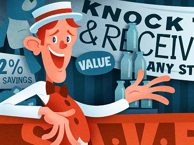 Carnival Barker carnival illustration orange saxton horne vector