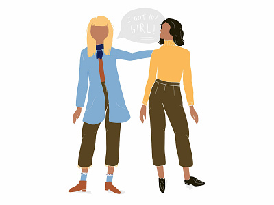 I got you girl! female illustration international womens day ladies