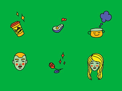 Sketches for Pattern avacado brand branding design charachter coffee design green icon illustration logo pattern art rose vector