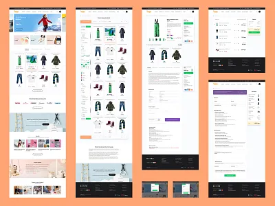 Kids clothing store Ux/Ui design cart clothing ecommerce filter kids main page order order steps product card product page products category shop sign in sign up form store ui ux web design