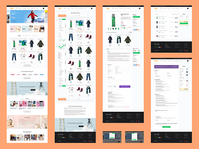 Kids clothing store Ux/Ui design cart clothing ecommerce filter kids main page order order steps product card product page products category shop sign in sign up form store ui ux web design