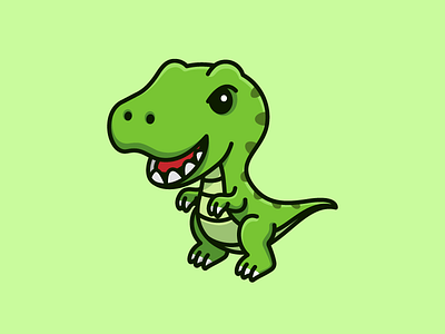 T-Rex adorable lovely ancient wild carnivorous creature cartoon comic character mascot child children cute fun funny dinosaur animal illustrative illustration jurassic reptile monster beast outline stroke power powerful predator claw sharp teeth sticker design t shirt apparel trex t rex tyrannosaurus rex