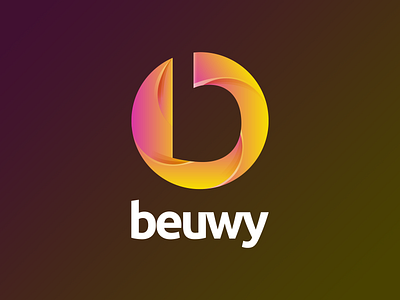 beuwy Branding and Logo b b letter b logo gradient design gradient logo material material design material icons modern modern colors movement orange pink shadows typo typography ubuntu yellow