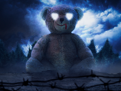 Depression artdirection bear doll bluesky creative design digital art new idea photo manipulation photomanipulation poster visual effects