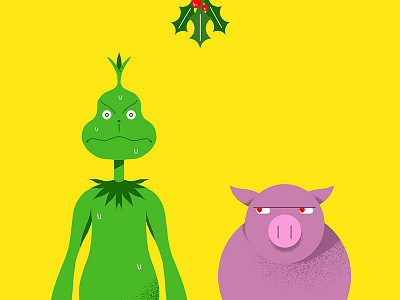 The Grinch colorful flat pig the grinch vector