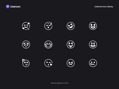 Emoji: Uxercon Icon Library design duocolor emoji figma graphic design icon icon design illustration line icon memoji ui ux uxercon