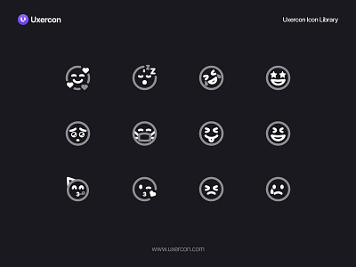 Emoji: Uxercon Icon Library design duocolor emoji figma graphic design icon icon design illustration line icon memoji ui ux uxercon