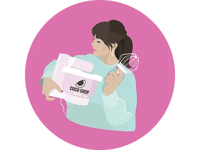 Sticker for COCO Shop. branding brend cosmetic design illustration