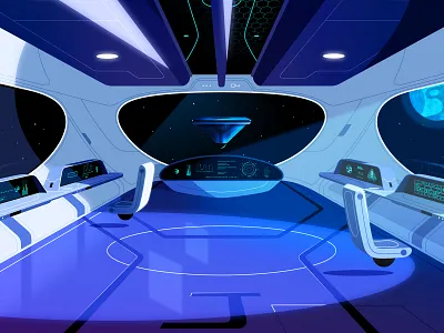 Story Catcher 01 - Command center 2d animation concept concept art crew illustration mograph motion graphics photoshop space