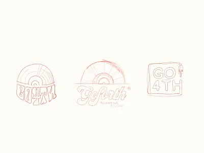 Goforth Studios Process branding funk hand drawn illustration logo music process record record studio retro vintage