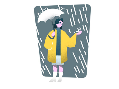 Rain design fashion flat graphic illustration line rain spot texture weather